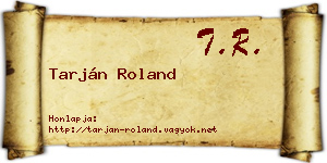 Tarján Roland névjegykártya