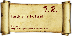 Tarján Roland névjegykártya